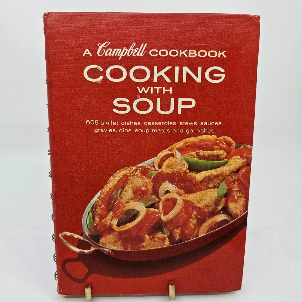 Vintage 1968 Campbell Cookbook Cooking With Soup Spiral Hardcover Retro Recipes